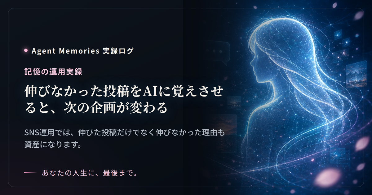 伸びなかった投稿をAIに覚えさせると、次の企画が変わる