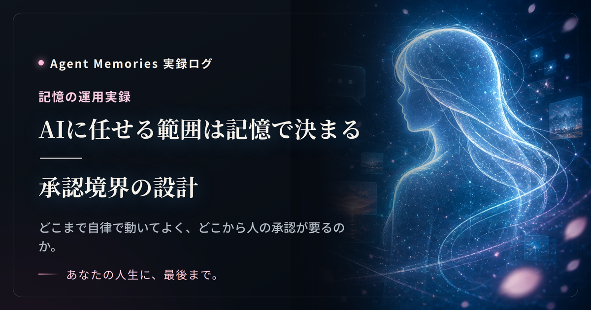 AIに任せる範囲は記憶で決まる——承認境界の設計