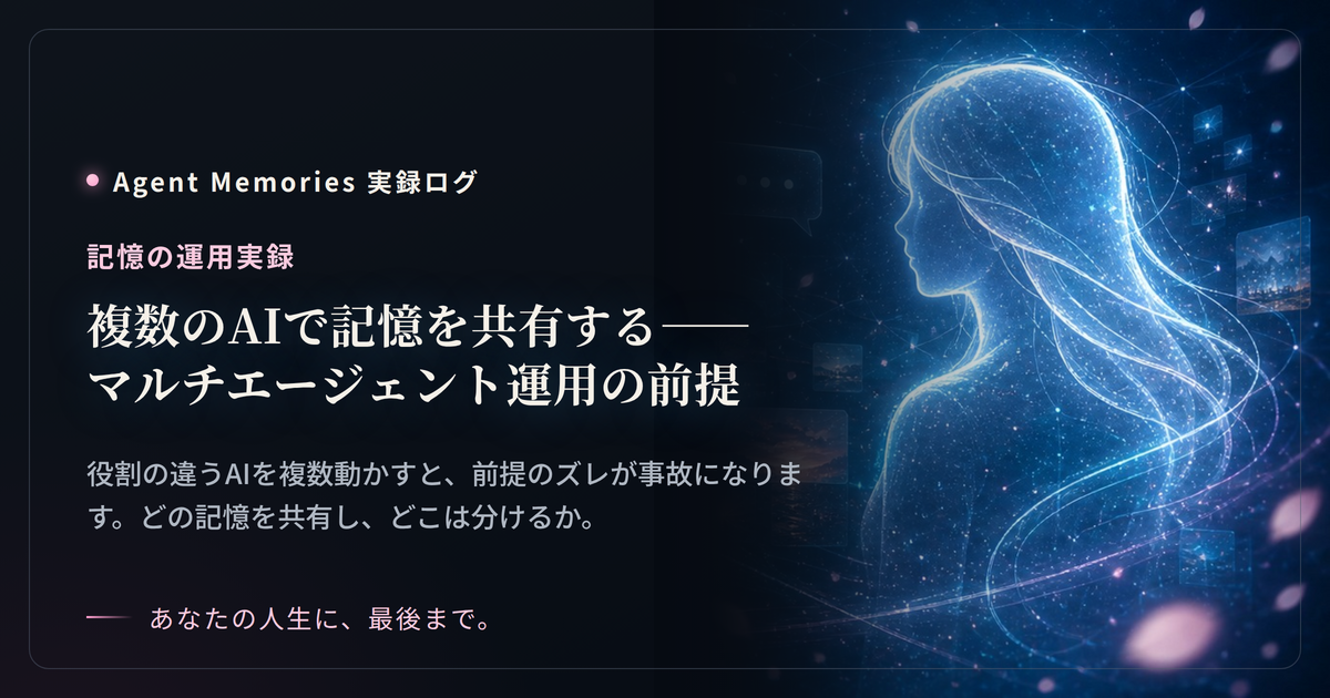 複数のAIで記憶を共有する——マルチエージェント運用の前提