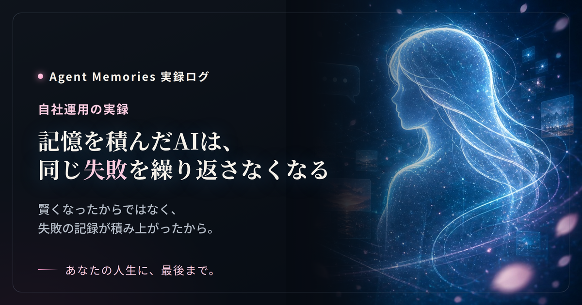 記憶を積んだAIは、同じ失敗を繰り返さなくなる — 自社運用の実録